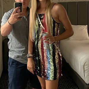 Multi color sequin dress